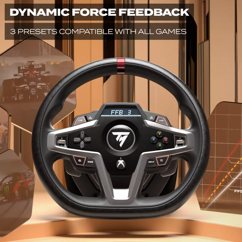 Thrustmaster T248 Black USB vairas + Pedalai Analogue/Digital PC, PlayStation 4, PlayStation 5