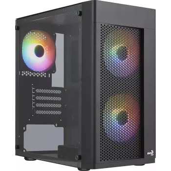Aerocool HEXFORMBKV2 korpusas Micro ATX, 3 ventiliatoriai, FRGB, juodas