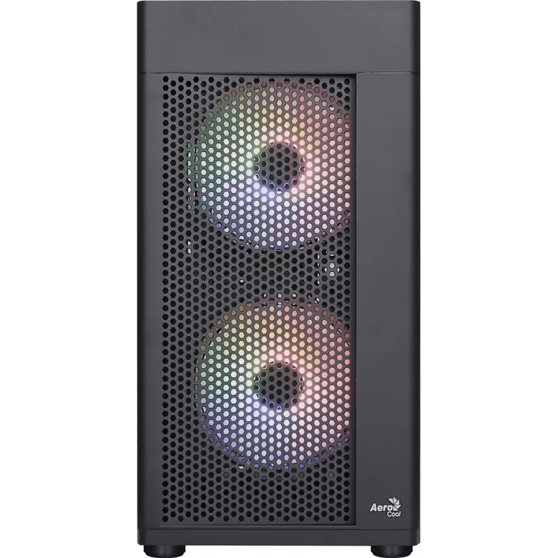 Aerocool HEXFORMBKV2 korpusas Micro ATX, 3 ventiliatoriai, FRGB, juodas