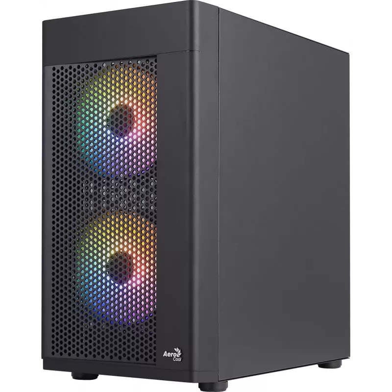 Aerocool HEXFORMBKV2 korpusas Micro ATX, 3 ventiliatoriai, FRGB, juodas
