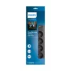 Apsauginis filtras Philips SPN7040BA/60 6 AC lizdai 600 J 2 m Juoda