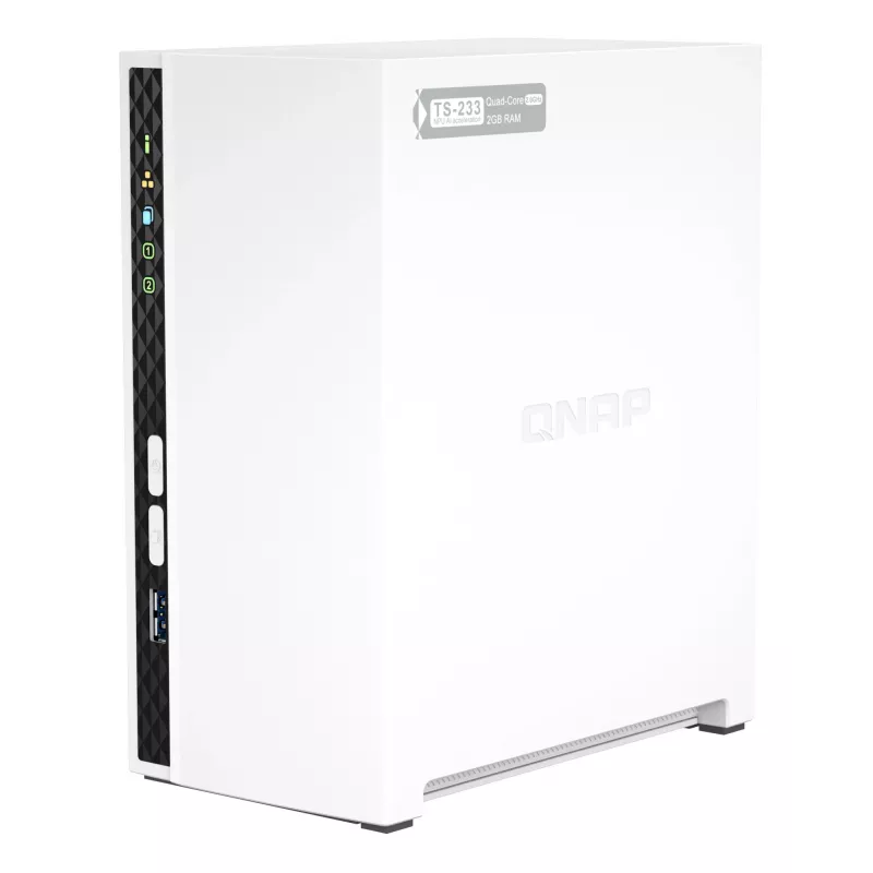 QNAP TS-233 NAS / saugojimo serveris bokštinis ARM Cortex-A55 2 GB 0 TB QNAP QTS Baltas