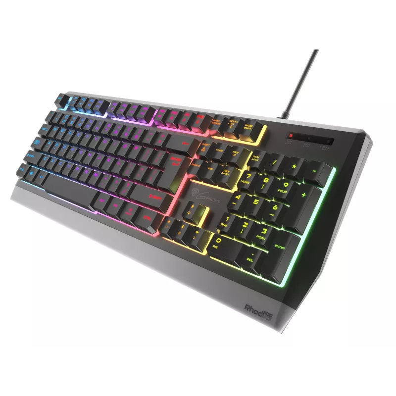 GENESIS Rhod 300 RGB – belaidė klaviatūra žaidimams, USB, QWERTY, juoda