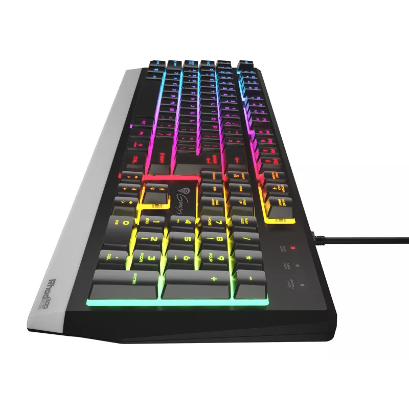 GENESIS Rhod 300 RGB – belaidė klaviatūra žaidimams, USB, QWERTY, juoda