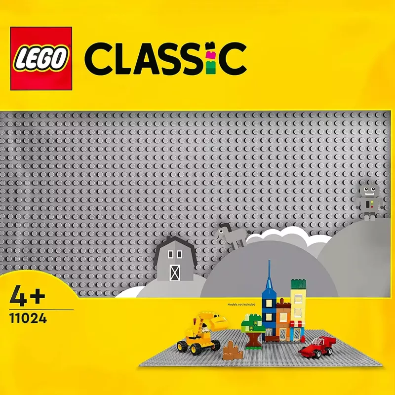 LEGO Classic pilka pagrindo plokštė 11024 – 48×48 smeigių (380 × 380 mm)