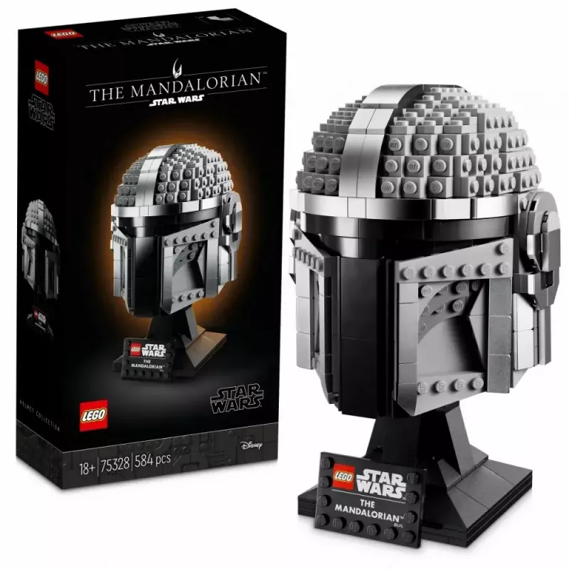 Konstruktorius LEGO Mandalorian šalmas 75328 – Star Wars kolekcinis modelis, 584 detalės, 18+