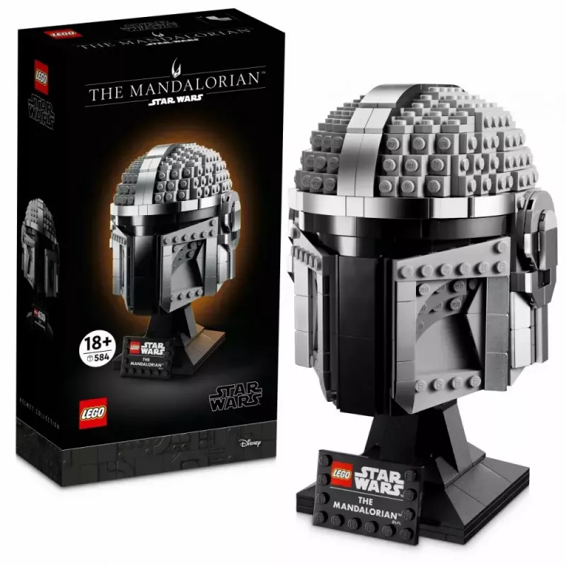 Konstruktorius LEGO Mandalorian šalmas 75328 – Star Wars kolekcinis modelis, 584 detalės, 18+