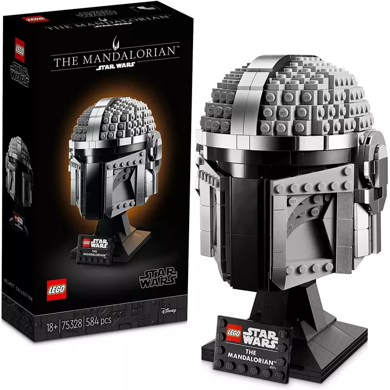 Konstruktorius LEGO Mandalorian šalmas 75328 – Star Wars kolekcinis modelis, 584 detalės, 18+