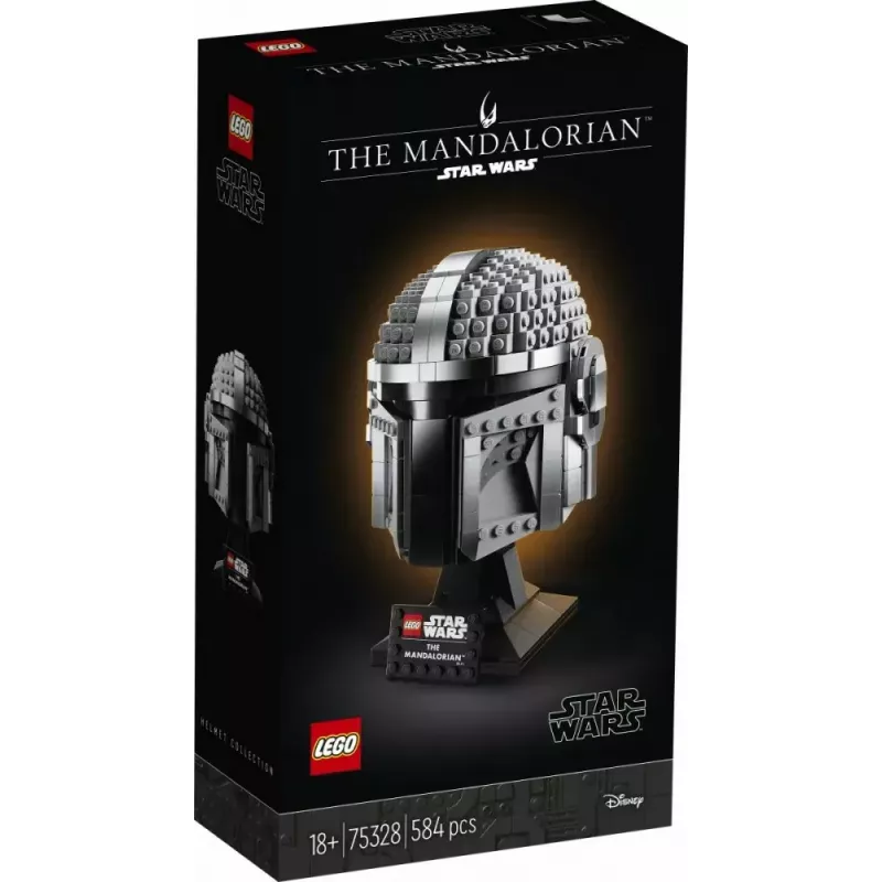 Konstruktorius LEGO Mandalorian šalmas 75328 – Star Wars kolekcinis modelis, 584 detalės, 18+