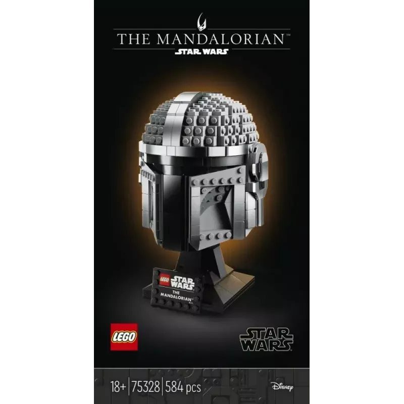 Konstruktorius LEGO Mandalorian šalmas 75328 – Star Wars kolekcinis modelis, 584 detalės, 18+