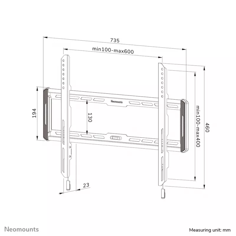 TV laikiklis prie sienos Neomounts WL30-550BL16 Max 60kg 42-86in VESA 100x100-600x400