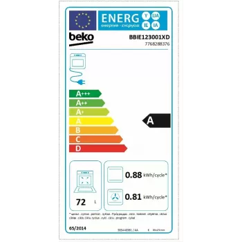 Įmontuojama elektrinė orkaitė BEKO BBIE123001XD, 72 L, nerūdijantis plienas, liečiamas valdymas, garų valymas, grilis, ištraukiami bėgeliai