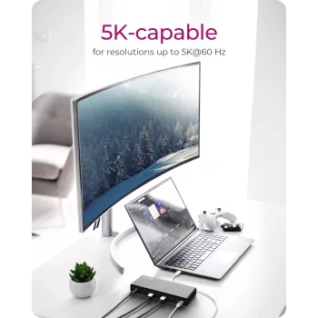 ICY BOX IB-DK2245AC USB 3.2 Gen 1 (3.1 Gen 1) Type-C dokavimo stotelė, juoda