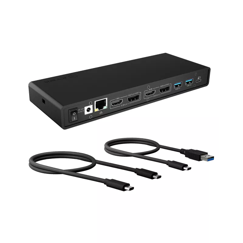 ICY BOX IB-DK2245AC USB 3.2 Gen 1 (3.1 Gen 1) Type-C dokavimo stotelė, juoda