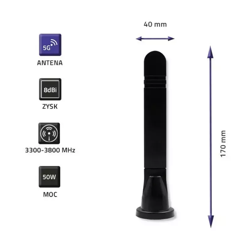 Vidinė 5G LTE antena QOLTEC 57033, kryptinė, 8 dBi, dviejų juostų