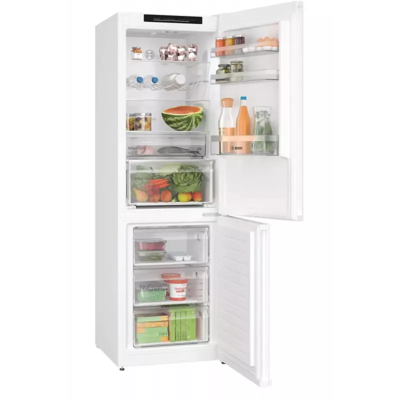 Šaldytuvas su šaldikliu Bosch Serie 4 KGN362WDF – laisvai pastatomas, 321 L, NoFrost, baltas