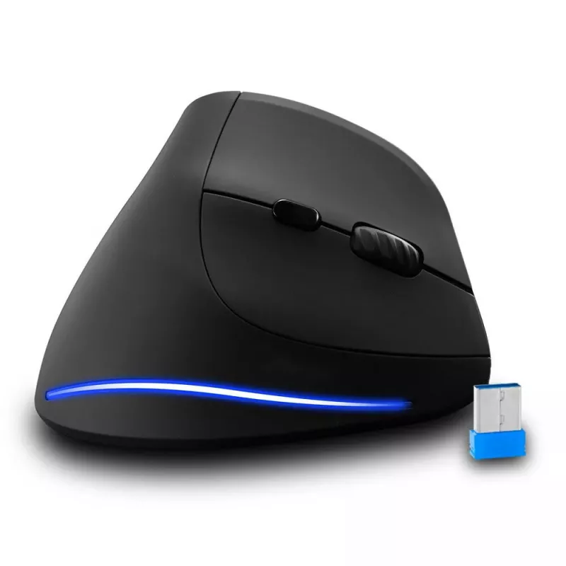 Belaidė vertikali pelė MEDIA-TECH MT1123, juoda, 2400 DPI, 5 mygtukai, RF USB imtuvas