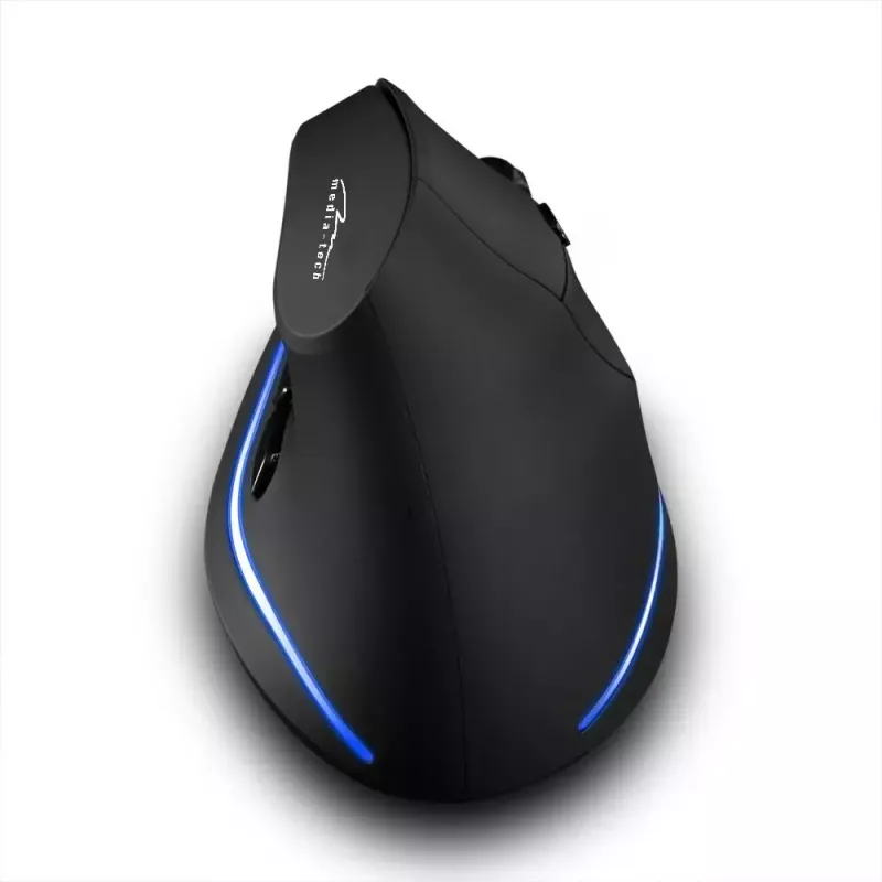 Belaidė vertikali pelė MEDIA-TECH MT1123, juoda, 2400 DPI, 5 mygtukai, RF USB imtuvas