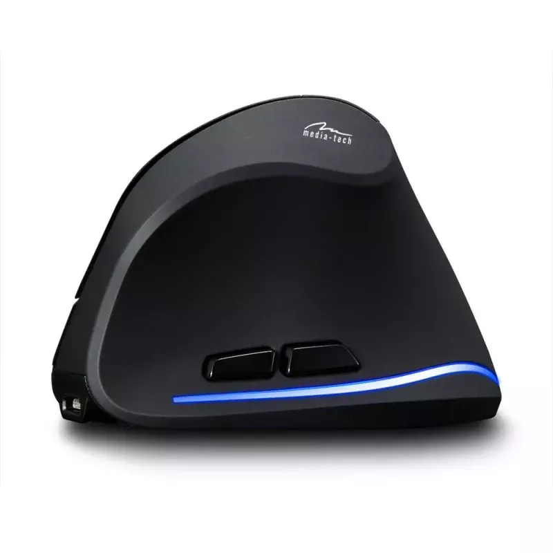Belaidė vertikali pelė MEDIA-TECH MT1123, juoda, 2400 DPI, 5 mygtukai, RF USB imtuvas