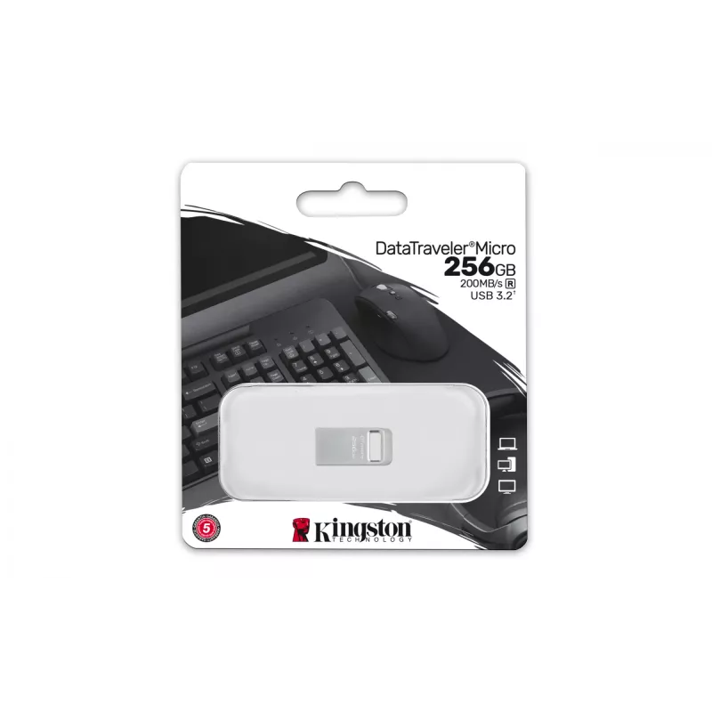 Kingston DataTraveler Micro 256GB metalinis USB 3.2 Gen 1 atmintukas