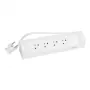Legrand 049404 kištukinis lizdas 4x įžemintas, 1 m laidas, baltas