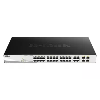 Valdomas L2 Gigabit PoE jungiklis D-Link DGS-1210-24P — 24x 10/100/1000 RJ-45, IEEE 802.3af/at, 56 Gbit/s, montuojamas stelaže, juodas