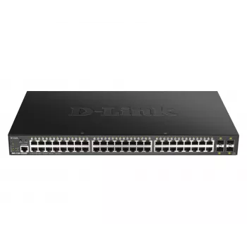 D-Link 48 prievadų Gigabit valdomas komutatorius su 4 x 10G SFP+ ir 370 W PoE