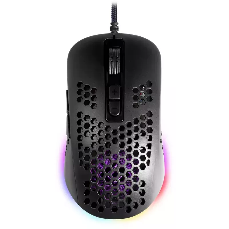 Žaidimų pelė DEFENDER SHEPARD GM-620L – optinė, dešinei rankai, iki 12800 DPI, 6–7 mygtukai, USB Type-A, juoda, 1,7 m laidas