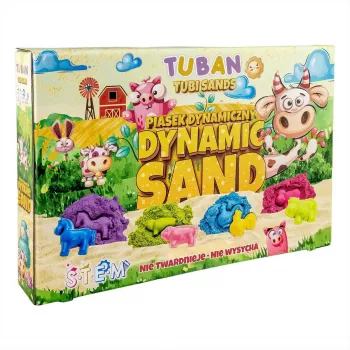 Vaikų kinetinis smėlis Tuban DYNAMIC SAND SET – ŪKIS Įvairiaspalvis