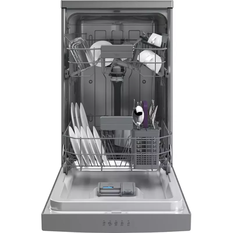 Siaurasis indaplovė Beko BDFS15020X, 10 komplektų, 45 cm, 47 dB, 5 programų, inverterinis variklis