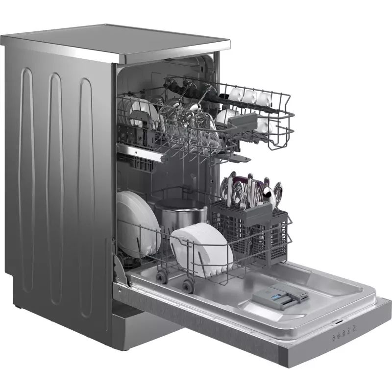 Siaurasis indaplovė Beko BDFS15020X, 10 komplektų, 45 cm, 47 dB, 5 programų, inverterinis variklis