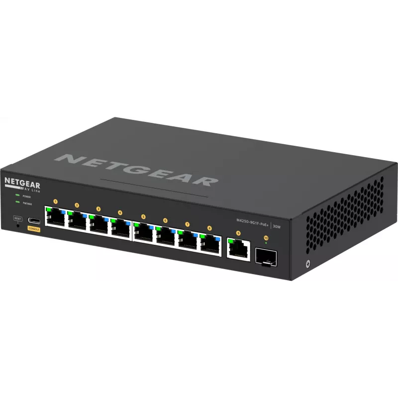Valdomas tinklo jungiklis NETGEAR GSM4210PD-100EUS 8x1G PoE+ 110W 1xSFP