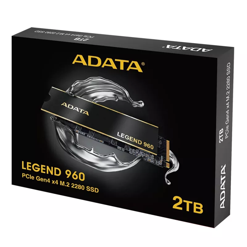 SSD ADATA LEGEND 960 M.2 NVMe 2 TB PCIe 4.0, Skaitymas 7400 MB/s, Rašymas 6800 MB/s, 3D NAND, Radiatorius