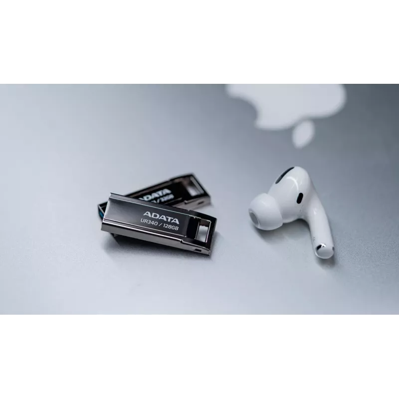 USB atmintukas ADATA UR340 128 GB USB Type-A 3.2 Gen 2, metalinis korpusas, juodas