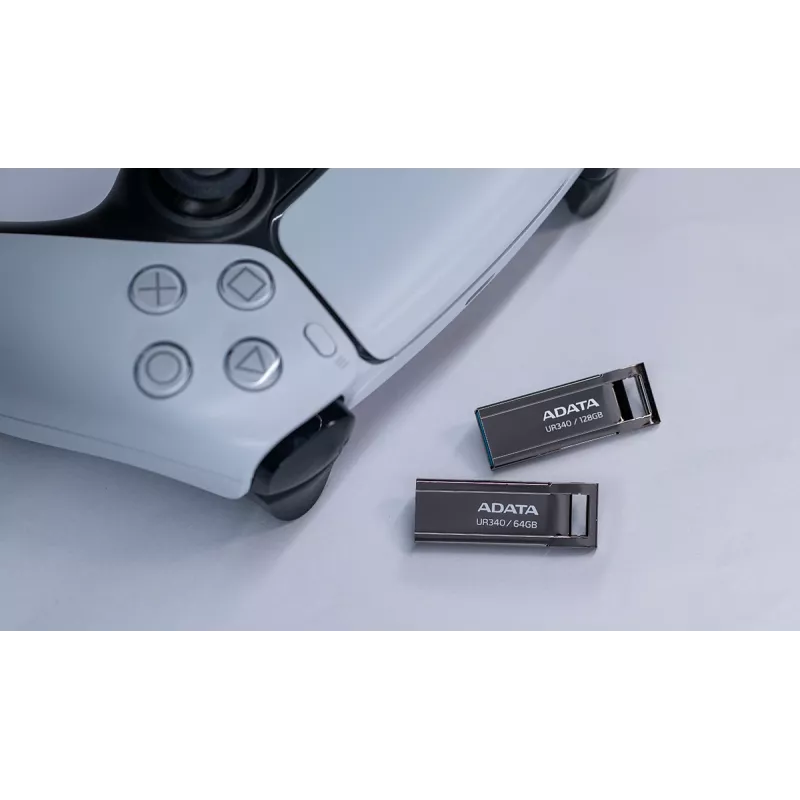 USB atmintukas ADATA UR340 128 GB USB Type-A 3.2 Gen 2, metalinis korpusas, juodas