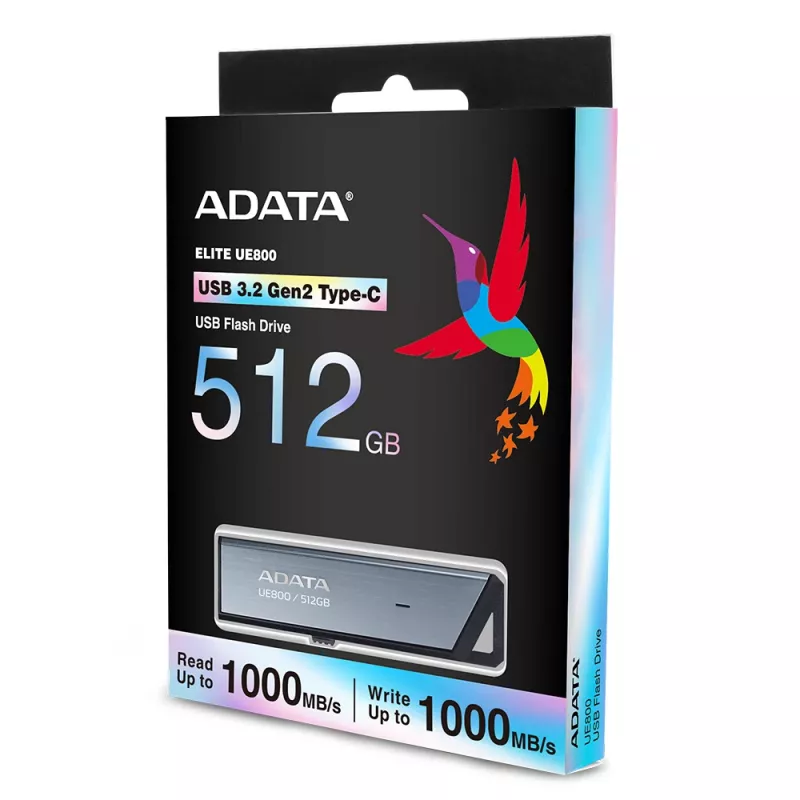 ADATA UE800 USB atmintukas 512 GB USB Type-C 3.2 Gen 2 sidabrinis