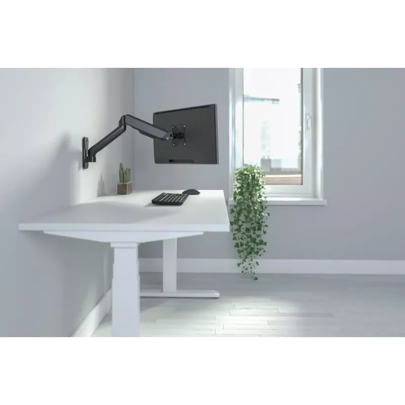 DIGITUS DA-90425 Sieninis laikiklis monitoriui su dujine spyruokle 17–32 colių, 9 kg, juodas