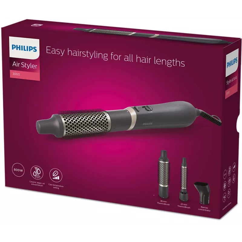 Philips 3000 serijos BHA301/00 plaukų formavimo įrankis Plaukų formavimo rinkinys Šiltai juoda 800 W 1,8 m