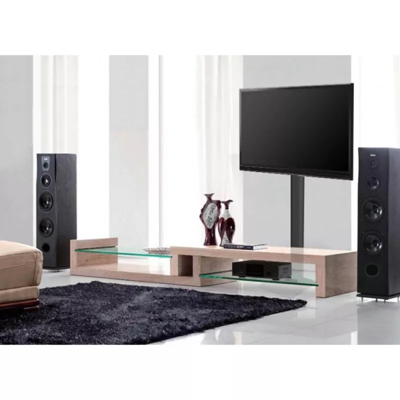 Grindinis TV stovas TECHLY ICA-TR27 32–55 colių (81.3–139.7 cm), VESA 100x100–600x400, pakreipimas -15–0°, maks. apkrova 40 kg, juodas