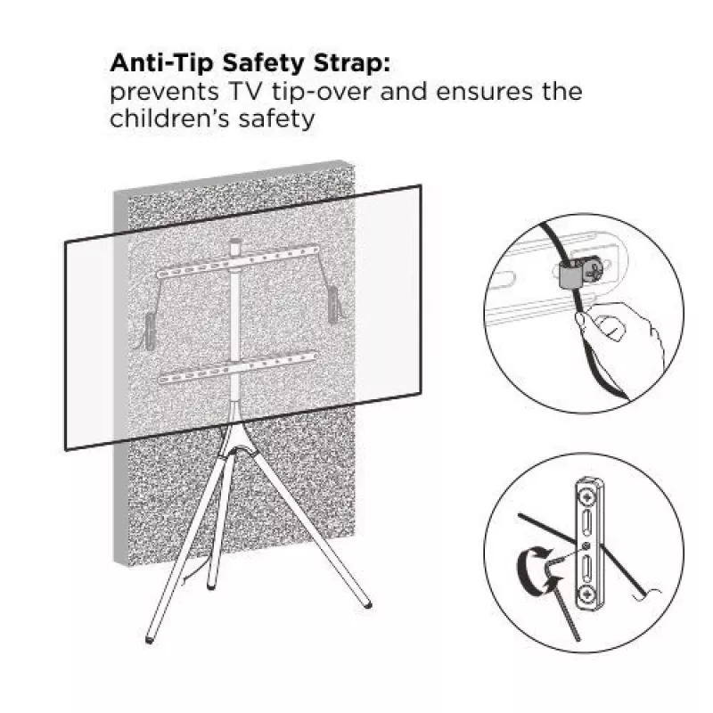 Grindinis TV stovas TECHLY ICA-TR18SAM 45–65 colių (114,3–165,1 cm), VESA 200x200–600x400, talpa 32 kg, riešutas