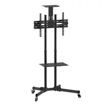 Grindinis stovas TECHLY ICA-TR16T 37″–70″ ekranams, VESA 200×200–600×400, iki 50 kg, aukščio reguliavimas, ratukai, pakreipimas ±10° (juodas)