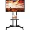 Grindinis stovas TECHLY ICA-TR16T 37″–70″ ekranams, VESA 200×200–600×400, iki 50 kg, aukščio reguliavimas, ratukai, pakreipimas ±10° (juodas)