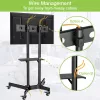 Grindinis stovas TECHLY ICA-TR16T 37″–70″ ekranams, VESA 200×200–600×400, iki 50 kg, aukščio reguliavimas, ratukai, pakreipimas ±10° (juodas)