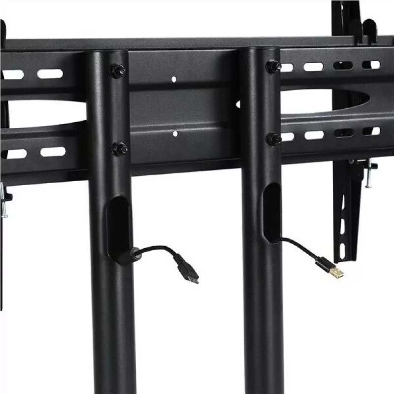 Grindinis stovas TECHLY ICA-TR16T 37″–70″ ekranams, VESA 200×200–600×400, iki 50 kg, aukščio reguliavimas, ratukai, pakreipimas ±10° (juodas)