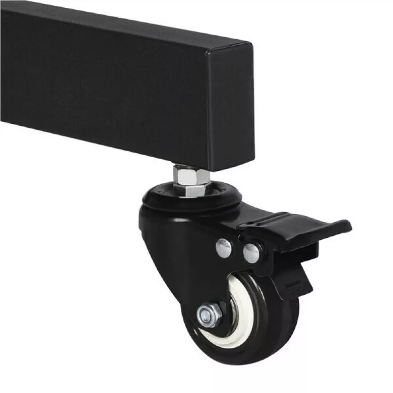 Grindinis stovas TECHLY ICA-TR16T 37″–70″ ekranams, VESA 200×200–600×400, iki 50 kg, aukščio reguliavimas, ratukai, pakreipimas ±10° (juodas)