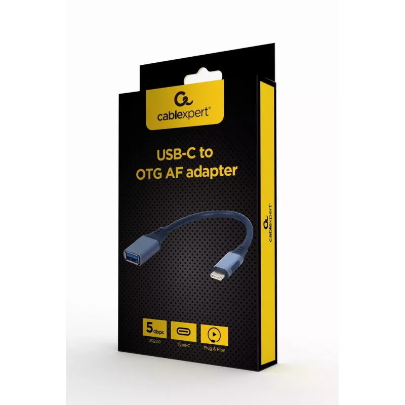 GEMBIRD USB 3.0 OTG laidas Type-C į USB Type-A (CM/AF), kosminė pilka