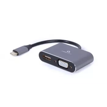 Gembird USB 3.0 Type-A į HDMI + VGA ekrano adapteris, tamsiai pilkos spalvos