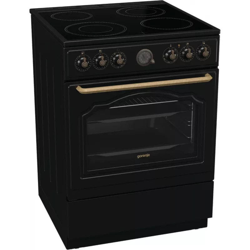 Gorenje GECS6B71CLB Laisvai pastatoma viryklė Elektrinė Keraminė kaitlentė Juoda