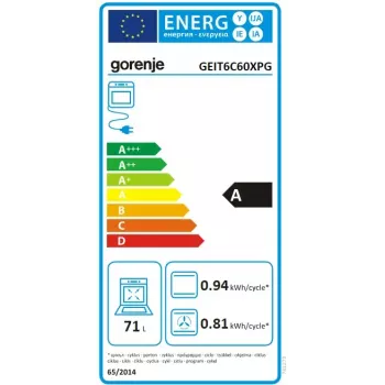Laisvai pastatoma viryklė Gorenje GEIT6C60XPG su indukcine kaitlente, 4 zonos