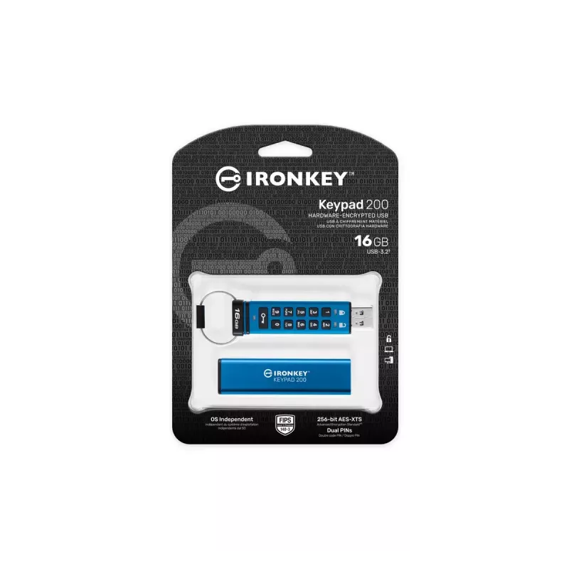 USB atmintukas Kingston 16GB USB Type-A IronKey Keypad 200